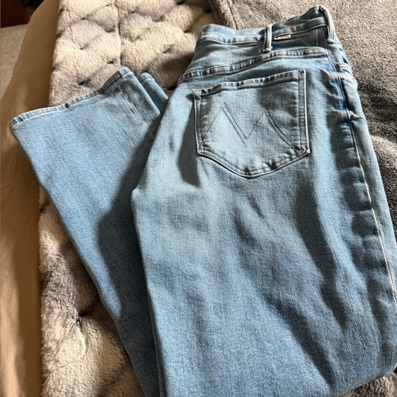 MOTHER Light Blue Denim Jeans with Pocket 'M' Stitch - Picture 2 of 7